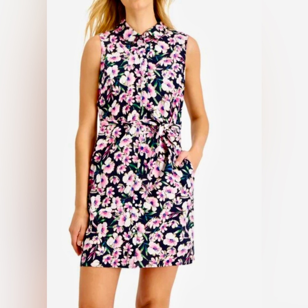 NWOT- Tommy Hilfiger Cotton Floral Sleeveless Dress- Size 6
